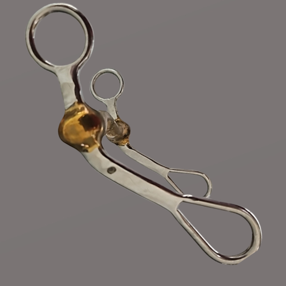 Copper Mouth Stainless Steel Western Horse Shanked Curb Bit - Picture 4 of 6